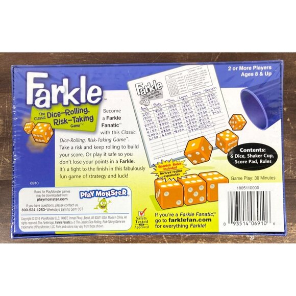 Farkle Dice-Rolling Risk-Taking Family Game Night BRAND NEW SEALED 2016 - Picture 2 of 3